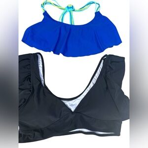 2 bathing suit tops sz XL Xhilaration and Beachsissi  blue good coverage